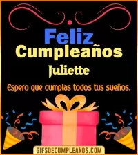Mensaje de cumpleaños Juliette
